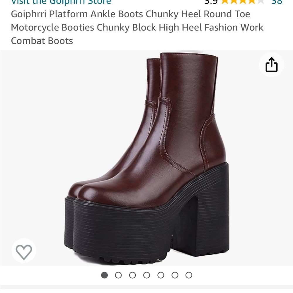 Faux Leather Platform Boots NWOT